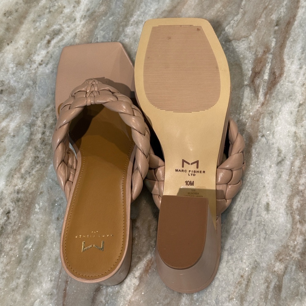 Women’s MARC FISHER Norsa braided block heel sandals- Size 10 - Picture 11 of 11